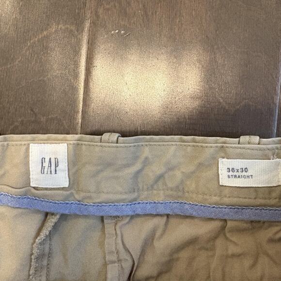 Gap Pants Mens 36x30 Khaki Straight Iconic Stretch Chino Classic Casual Spring - Picture 2 of 14